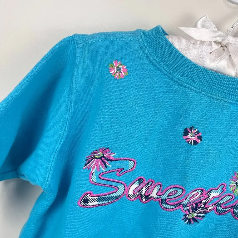 Vintage Y2K The Children's Place Blue Flower 'Sweetie